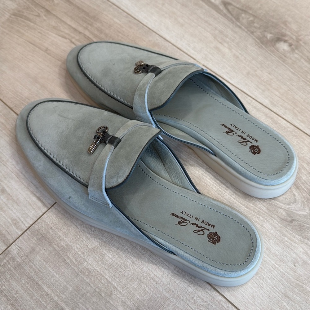 Babouche Charms Walk Suede Mule Loafers